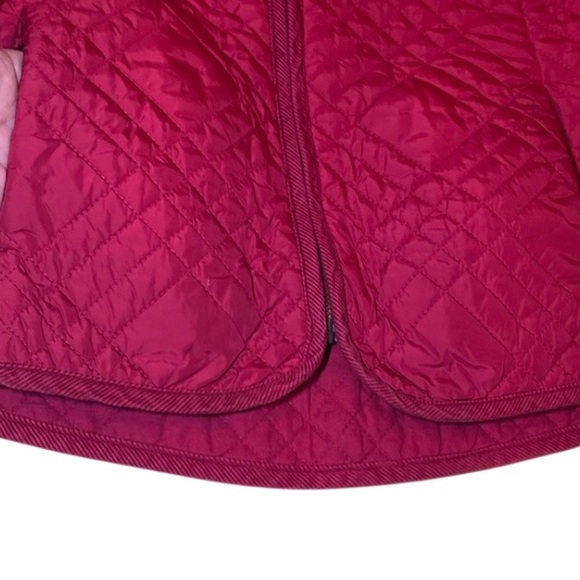 J Jill Women's XS Petite Red Quilted Vest Brass Zipper corduroy Collar - Picture 2 of 7